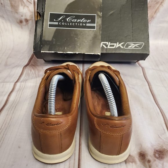 Reebok Rbk S. Carter Collection Leather Sneaker, Kids 5 1/2, Brown/Tan - Picture 9 of 10